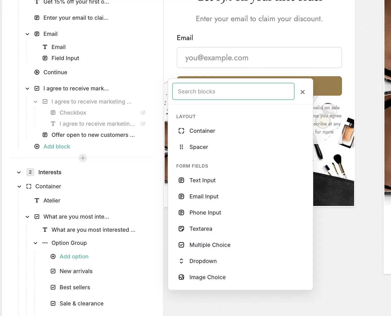 Formtoro block picker